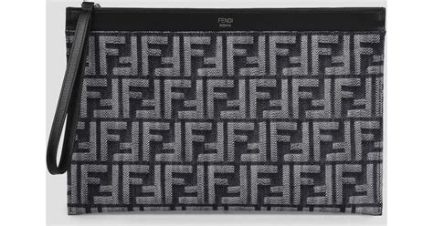 fendi blue pouch|Fendi medium flat pouch.